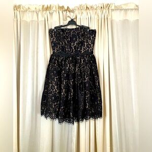 Black Lace Strapless Dress